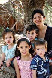 Kathy and children
